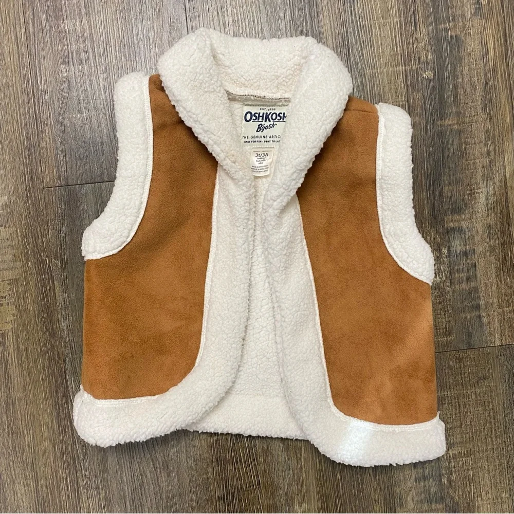 OshKosh B'gosh‎ Kids Brown and Cream Sherpa Vest
